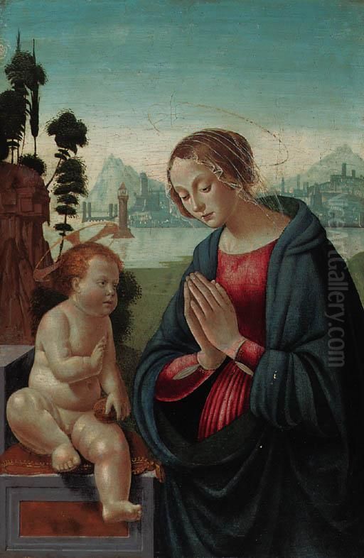 The Madonna Adoring The Child Oil Painting by Ghirlandaio Domenico
