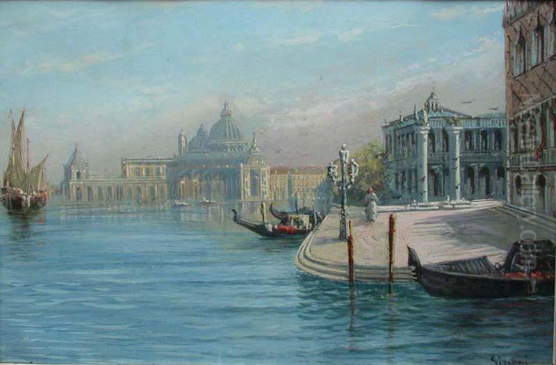 Veduta Del CanaleDi Venezia Oil Painting by Girolamo Gianni