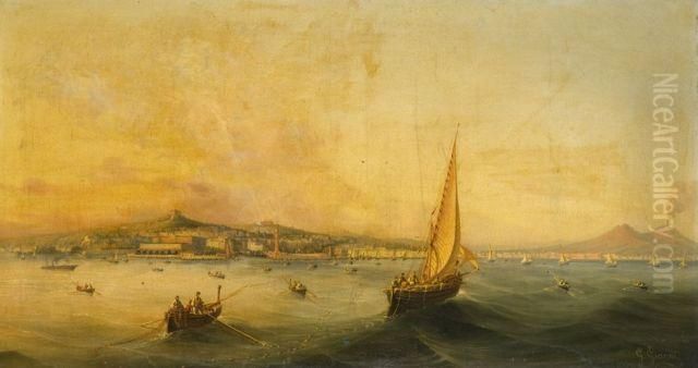 Vue De La Baie De Naples Oil Painting by Girolamo Gianni