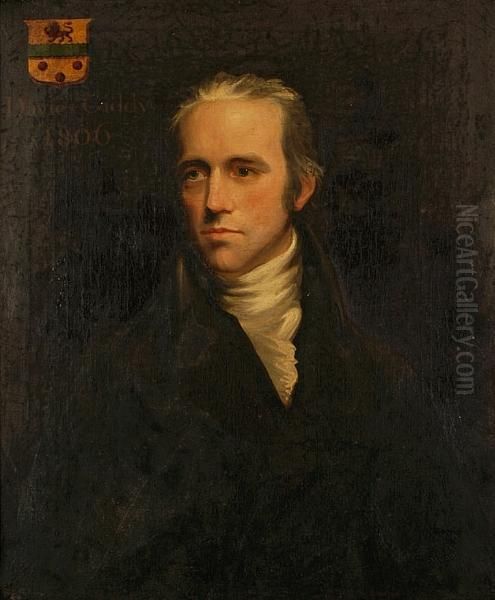 A Portrait Of Davies Giddy, Long Bust Length Oil Painting by Mary Ann Giddy