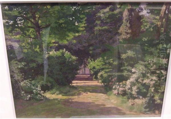 Allee Boisee Oil Painting by Leon Giffard