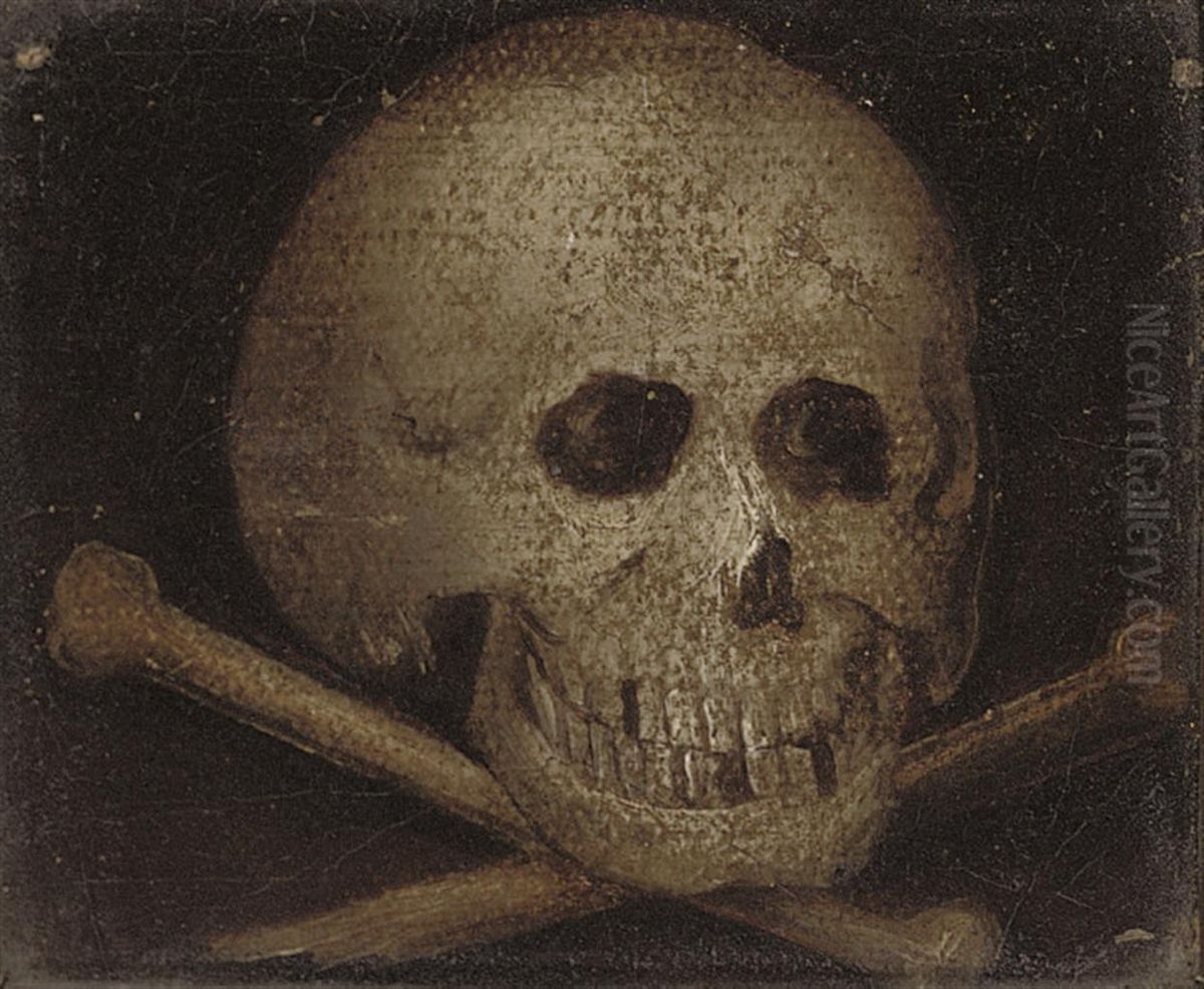 A Memento Mori With A Skull And Cross-bones Oil Painting by Philips Gijsels