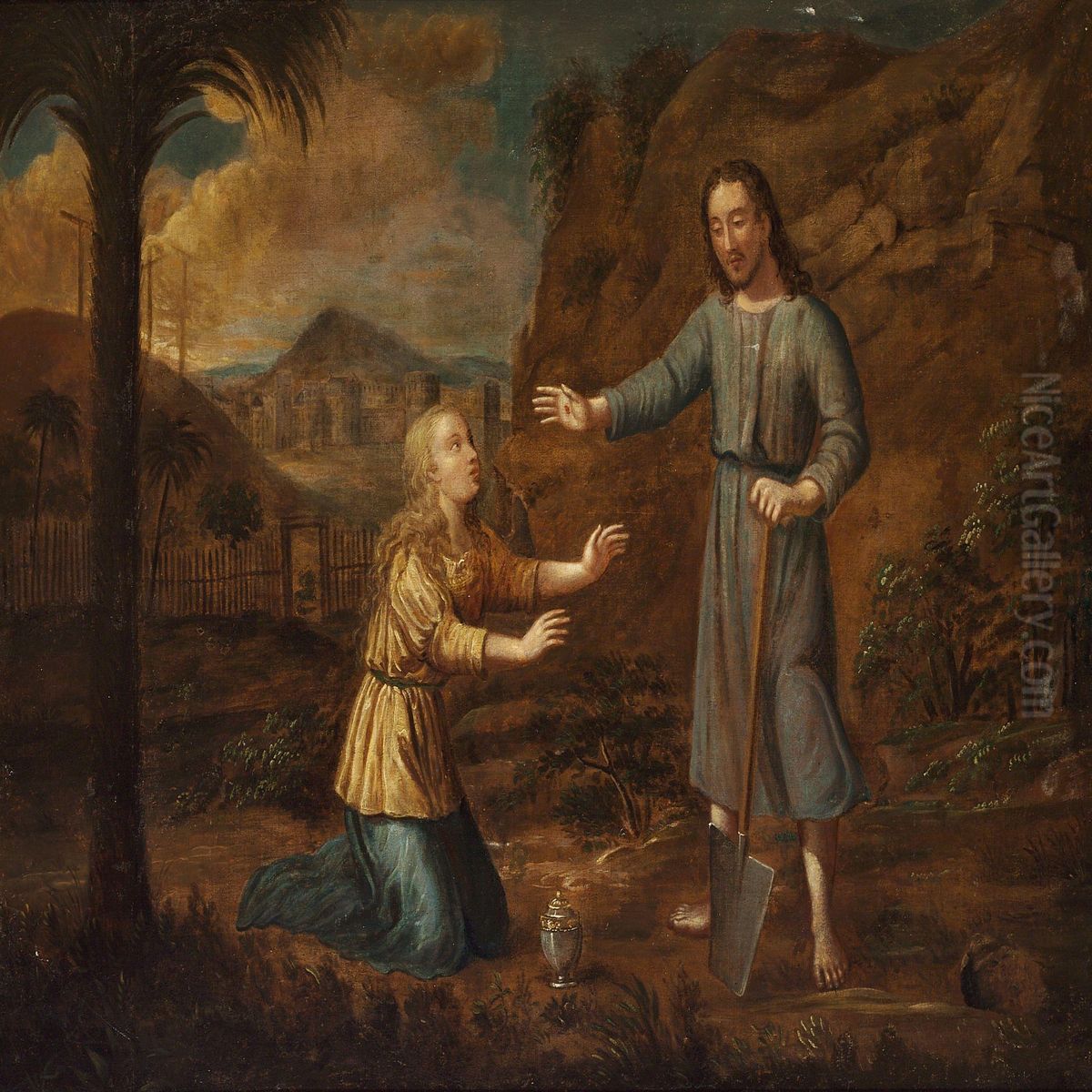 Noli Me Tangere Oil Painting by Felipe Gil De Mena