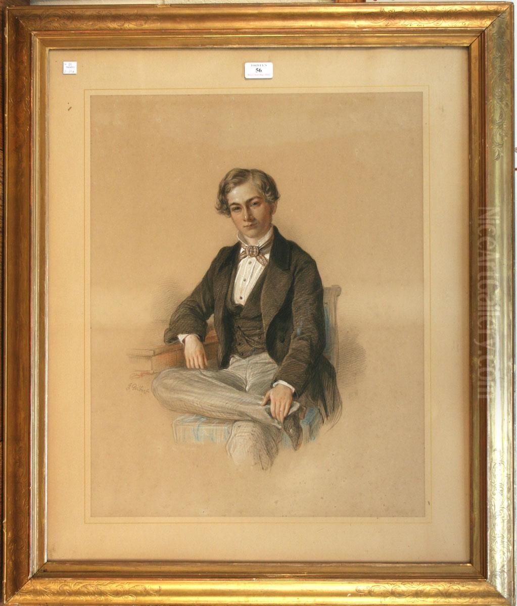 Portrait Of A Young Man Seated In A Chair Oil Painting by Josiah Gilbert
