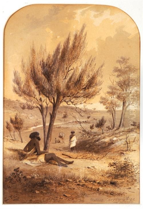 Native Cherry Tree Oil Painting by Samuel Thomas Gill