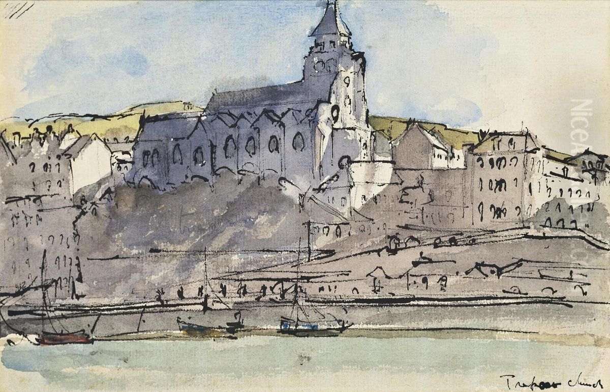 Treport Church Oil Painting by Harold Gilman