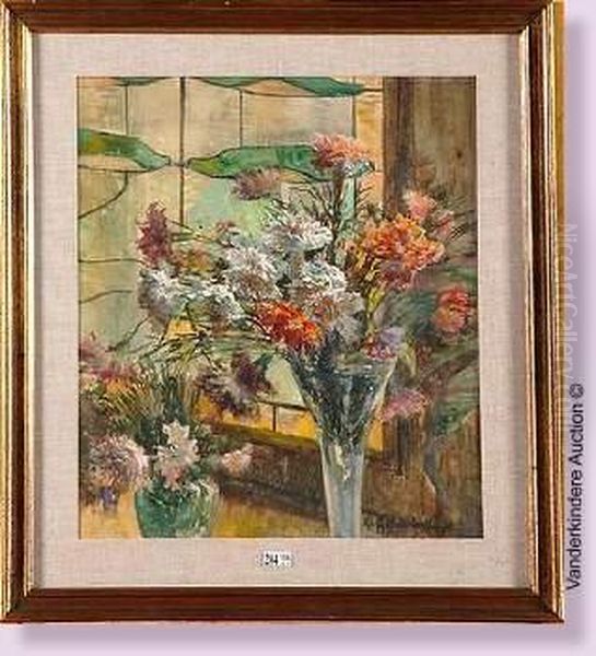 Vases De Fleurs Oil Painting by Ketty Gilsoul-Hoppe