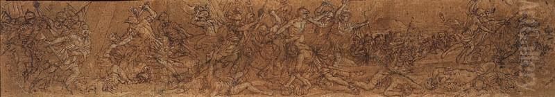 Battaglia Con Soldati Romani Oil Painting by Giacinto Gimignani