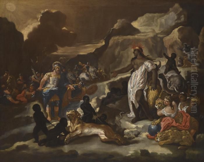 An Allegory Of Africa Oil Painting by Luca Giordano