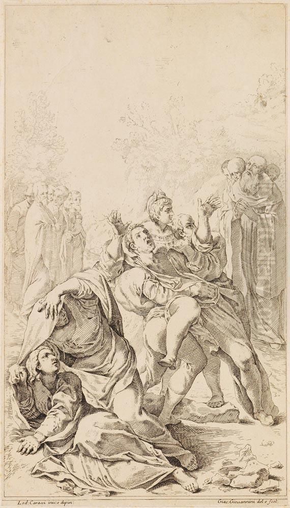 Der Heilige Benedikt Heilt Einen Besessenen Oil Painting by Giacomo Maria Giovannini