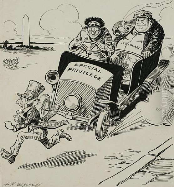 Uncle Sam Oil Painting by L M Glackens