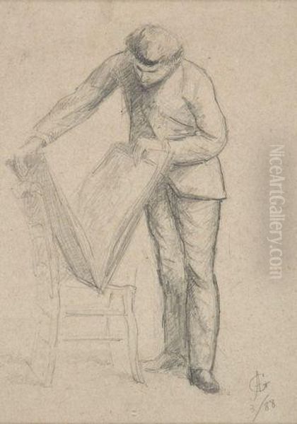 L'amateur D'estampes Oil Painting by Auguste Glaize