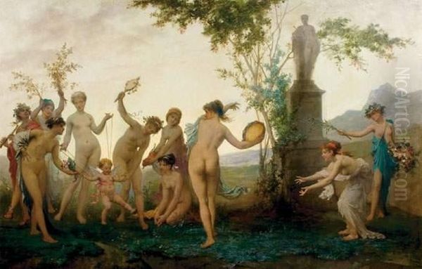 Les Premiers Pas Oil Painting by Auguste Glaize