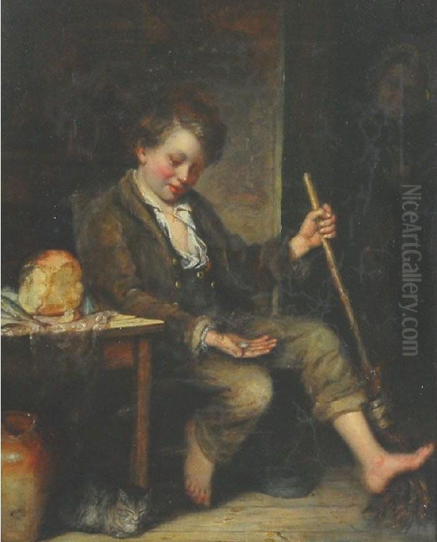 At Home Oil Painting by Alfred Glendening