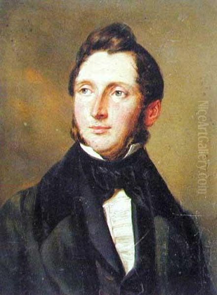 Portret Mezczyzny Oil Painting by Jan Nepomucen Glowacki