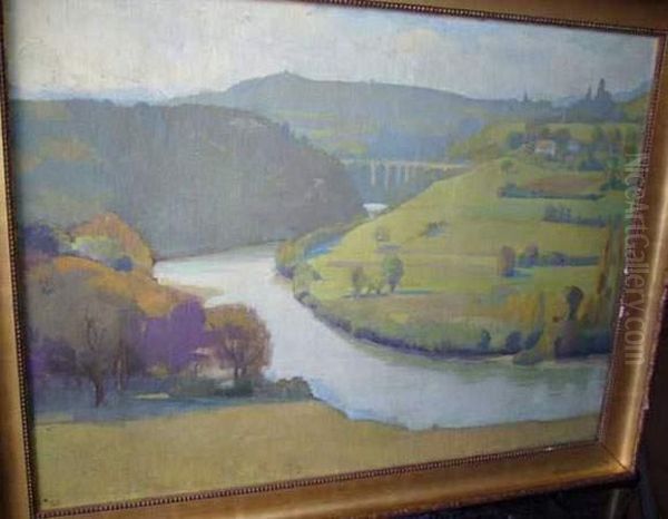 Paysage Au Fleuve Oil Painting by Louis Goerg