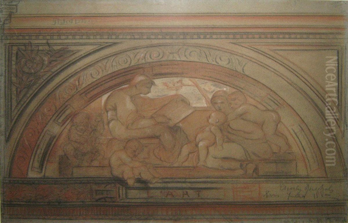 Studie Van Een Timpaan . Oil Painting by Charles Goethals