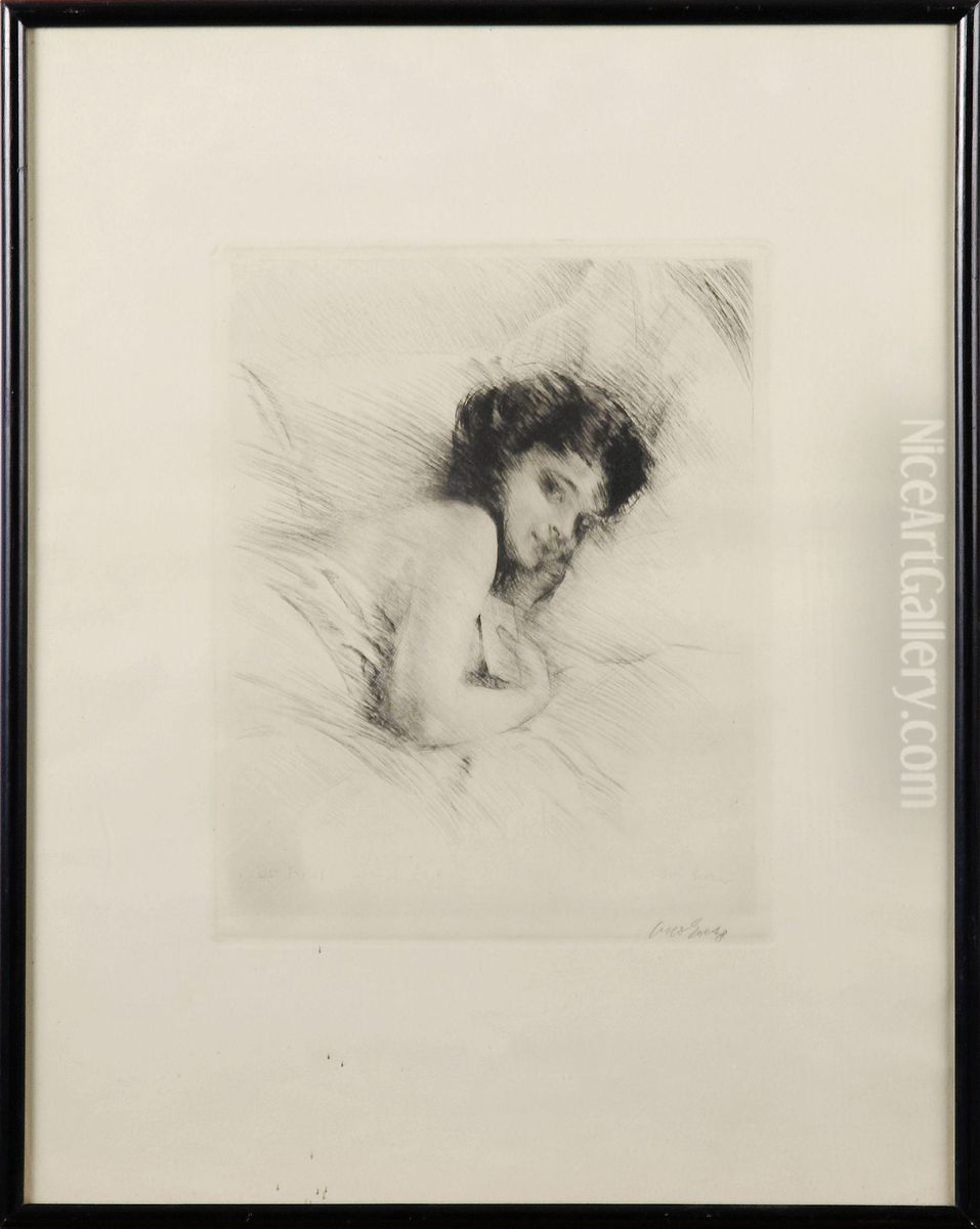 Modell Oil Painting by Otto Goetze