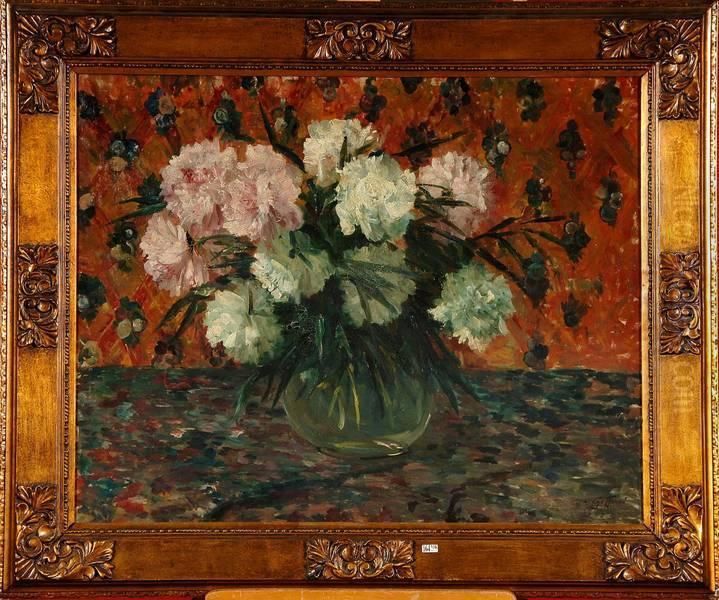 Vase De Pivoines Oil Painting by Aristide Goffinon