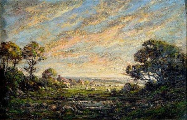 View Near Arundel, Sussex Oil Painting by G. Harold Goldthwait
