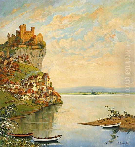 Paisaje Con Castillo Oil Painting by Ricardo Gomez Gimeno