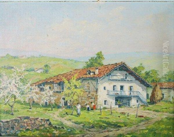 Caserio Vasco Oil Painting by Ricardo Gomez Gimeno