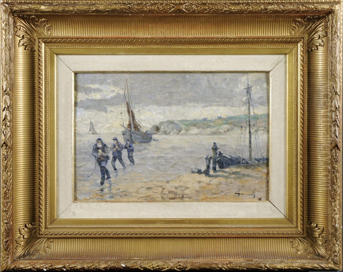 Le Retour Des Pecheurs Oil Painting by Francois Gomze