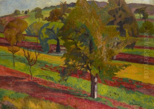 Paysage De Campagne Arbore Oil Painting by Emmanuel Gondouin