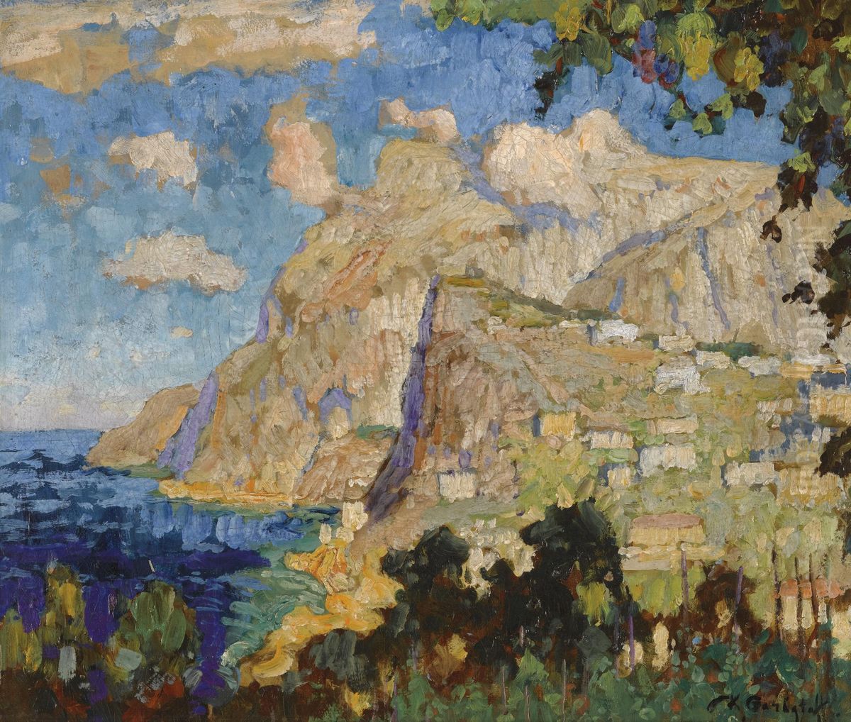 View Of Monte Solaro, Capri Oil Painting by Konstantin Ivanovich Gorbatov
