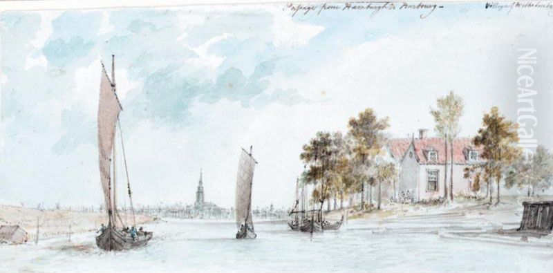 The Village Of Wilhelmsburg, Hamburg Oil Painting by Charles Gore
