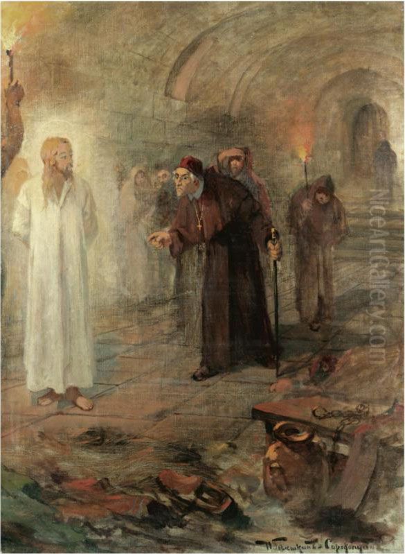 The Vision Oil Painting by Ivan Silych Goriushkin-Sorokopudov