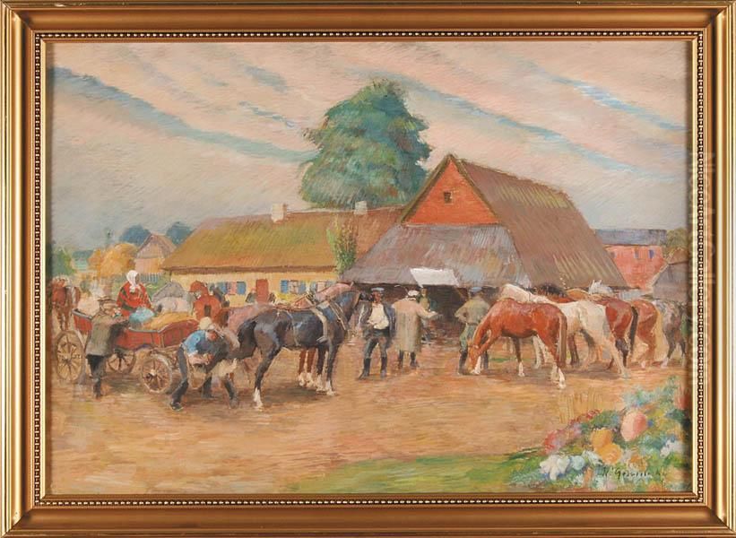 Targ Konski Oil Painting by Wladyslaw Goscimski