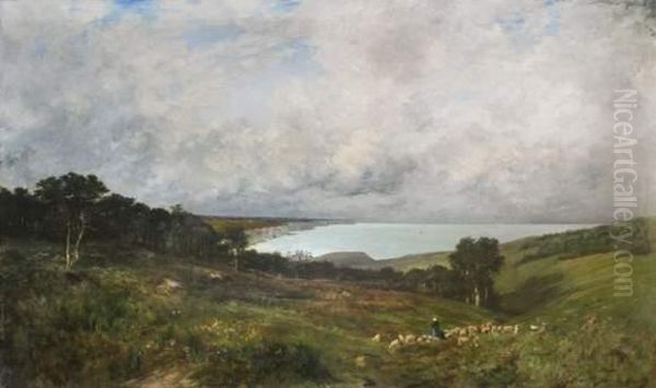 Bergere Et Son Troupeau Oil Painting by Gosselin, Charles
