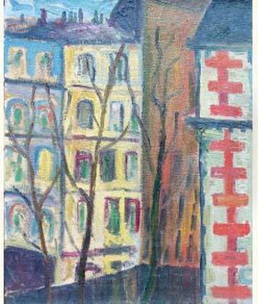 Place Dauphine Oil Painting by Gaston Gosselin