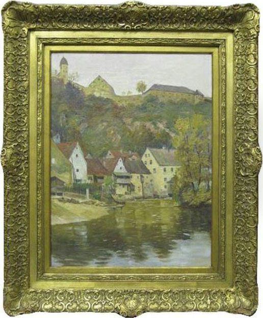 Kanal Am Stadtrand Oil Painting by Paul Gotz-Racknitz