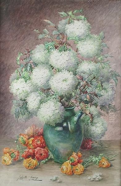 Boules De Neige Et Renoncules Oil Painting by Juliette Goury