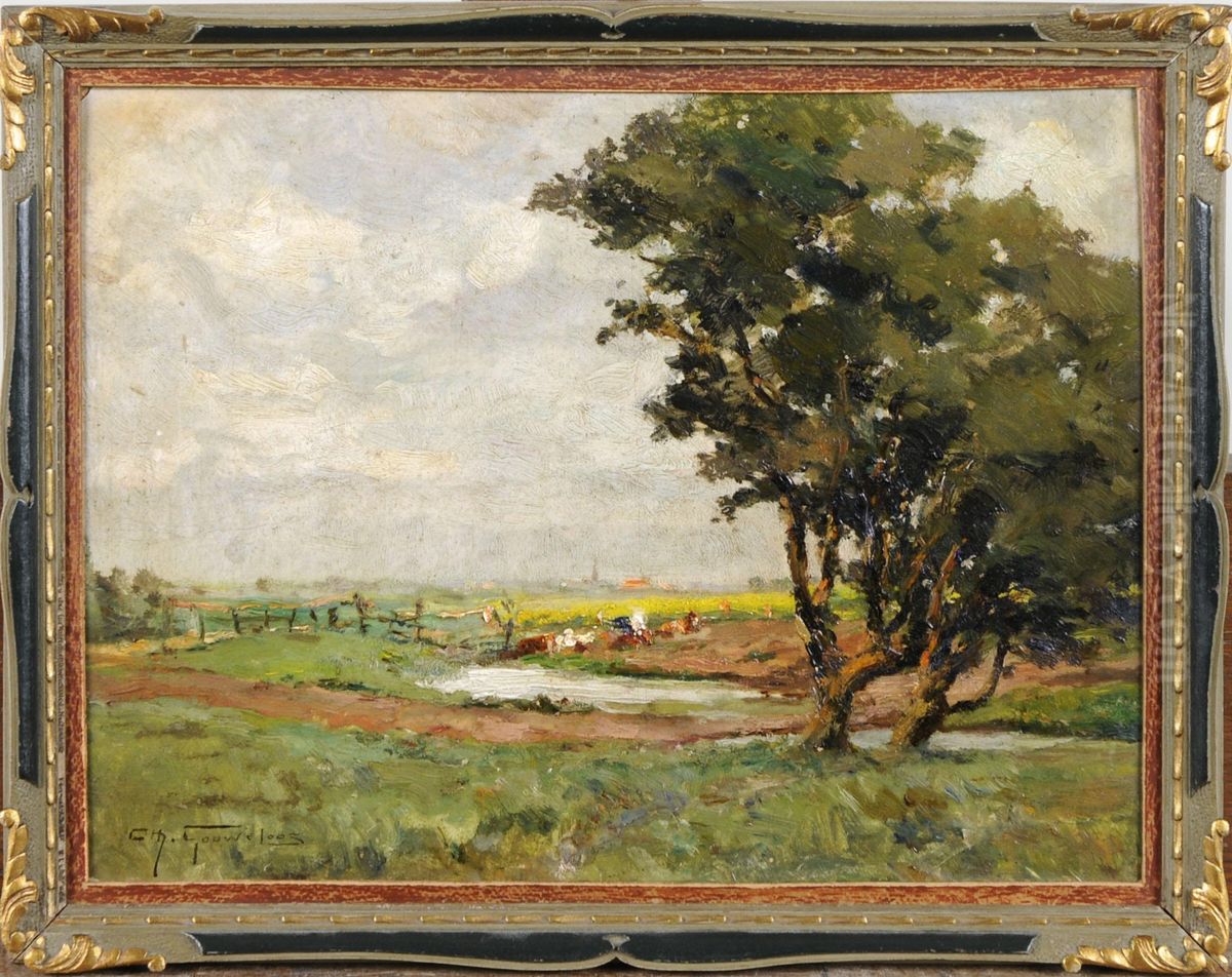 Paysage De Campagne Oil Painting by Charles Gouweloos