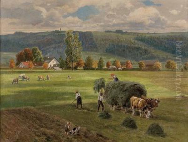 Bei Der Heuernte Oil Painting by Wilhelm Grabhein