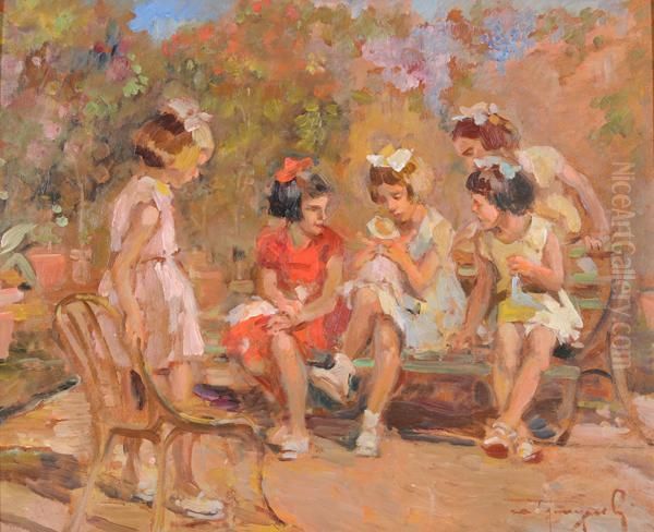 La Bambola Nuova Oil Painting by Ovidio Gragnoli