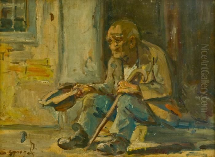 Mendicante Oil Painting by Ovidio Gragnoli