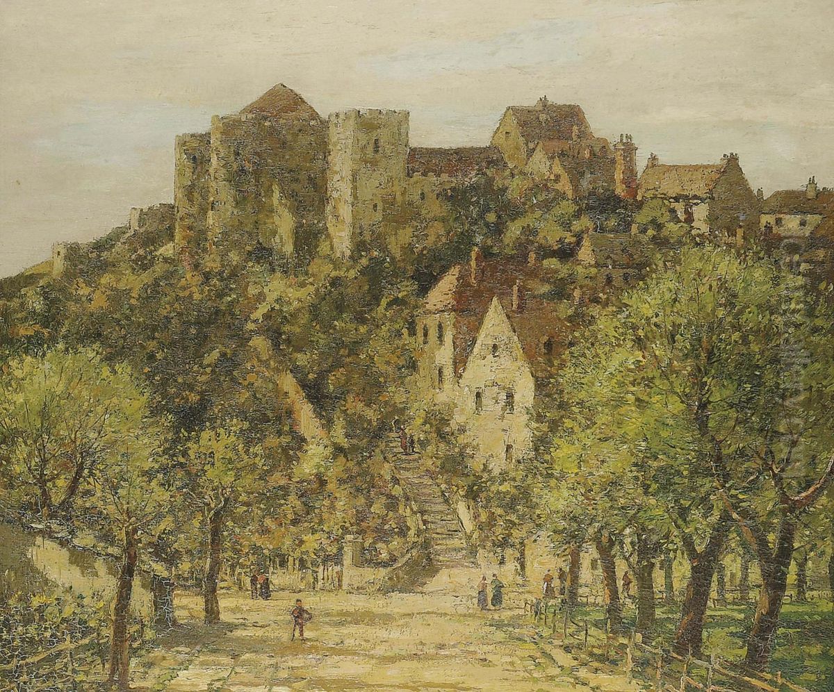 Rye Castle Oil Painting by George Ii Graham