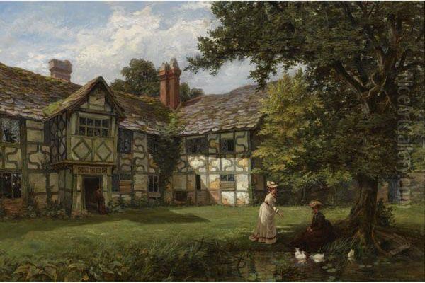 The Manor Pond Oil Painting by John William Graham Pringle