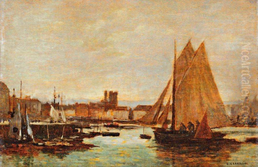 Bateau De Peche A Dieppe Oil Painting by Grandsire, Pierre Eugene