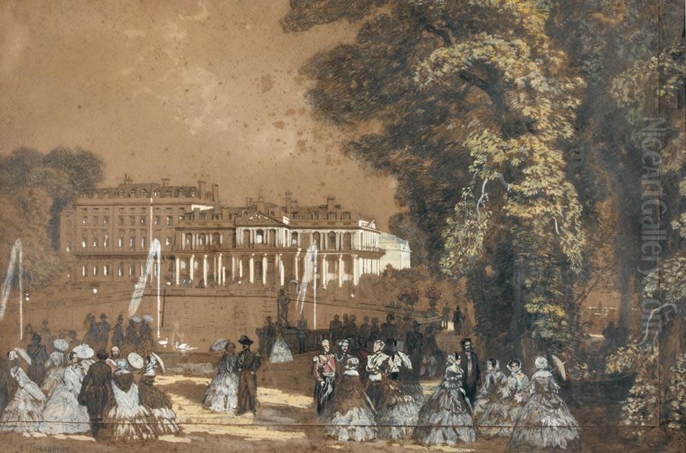 Visite De La Reine Victoria A Saint-cloud Oil Painting by Grandsire, Pierre Eugene