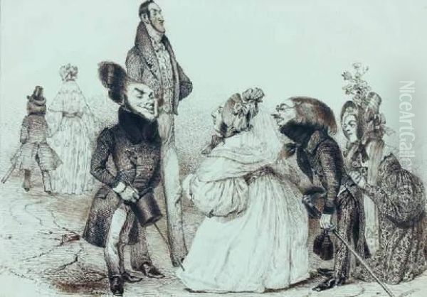 Caricature Oil Painting by Jean-Jacques Grandville