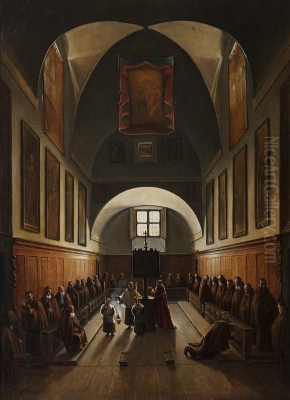 Le Chur De La Chapelle Des Capucins Oil Painting by Francois-Marius Granet