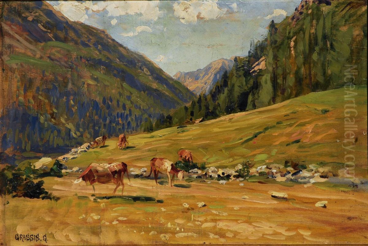 Paesaggio Alpino Oil Painting by Giuseppe Grassis