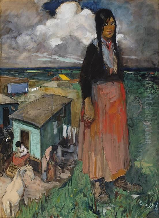 Gypsy Girl Oil Painting by Gerardus Hendrik Grauss