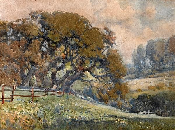 California Oaks Oil Painting by Percy Gray