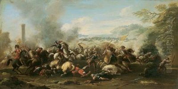 Battaglia Con Alta Torre Oil Painting by Graziani